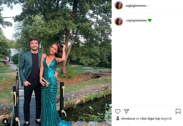 Çağla Gizem Çelik'ten sevgilisi Ahmet Kural'a kalpli mesaj
