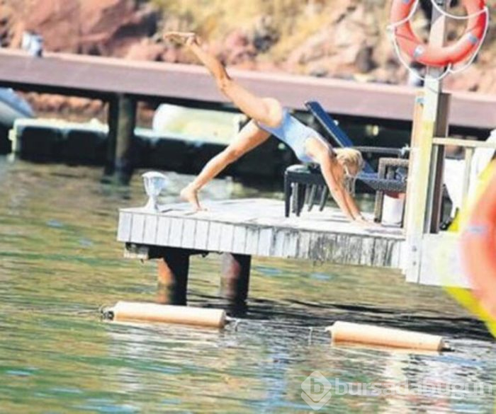 Şeyda Coşkun tatilde bile spor yaptı
