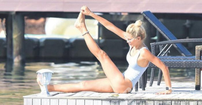 Şeyda Coşkun tatilde bile spor yaptı