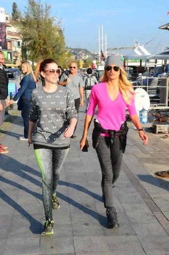 Şeyda Coşkun tatilde bile spor yaptı