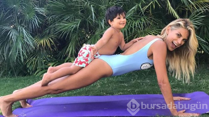 Şeyda Coşkun tatilde bile spor yaptı