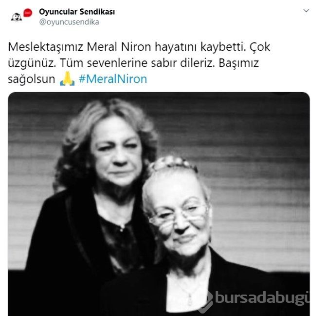 Oyuncu Meral Niron yaşamını yitirdi