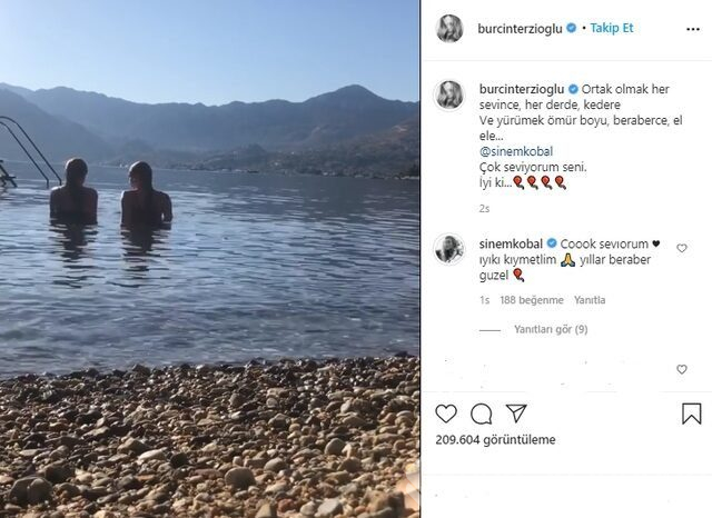 Burçin Terzioğlu'ndan Sinem Kobal'a 'Arkadaş' şarkılı kutlama