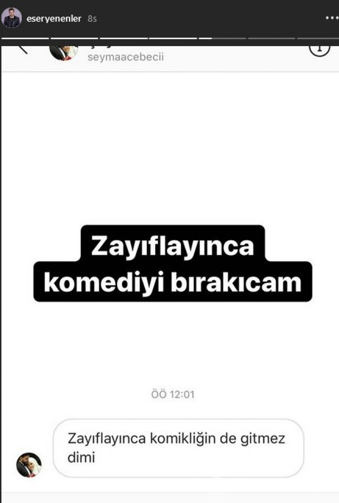Eser Yenenler: Zayıflayınca komediyi bırakacağım