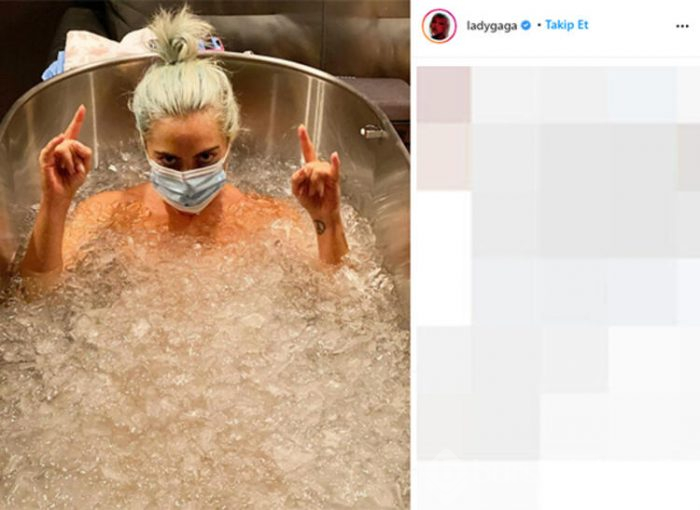 Lady Gaga, ödül törenine buza yatarak hazırlanıyor
