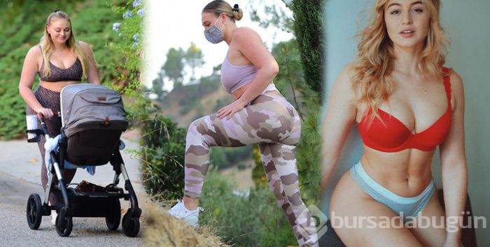 Iskra Lawrence formunu korumak için tırmandı
