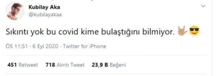 Kubilay Aka: Bu covid kime bulaştığını bilmiyor
