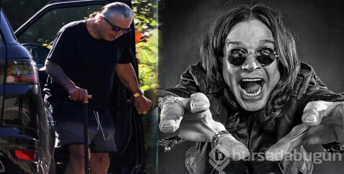Parkinson'a yakalanan Ozzy Osbourne bastonla yürüyor

