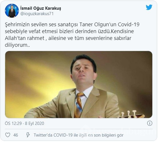 Türkücü Taner Olgun Koronavirüse (Covid-19) Yenildi 