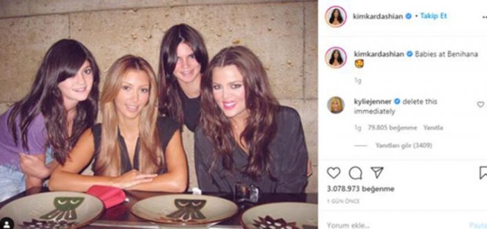 Kylie Jenner'dan Kim Kardashian'a tepki: Hemen sil bunu