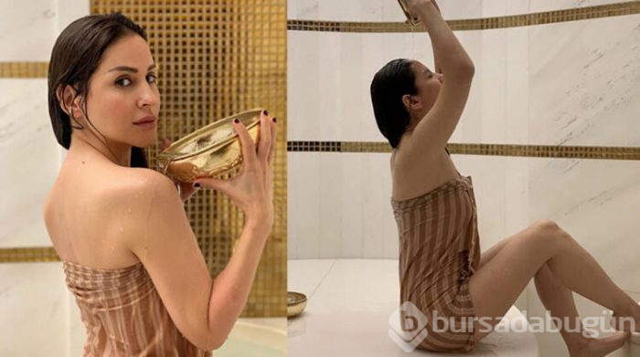 Her paylaşımı olay! Aynur Aydın'dan hamam pozları...