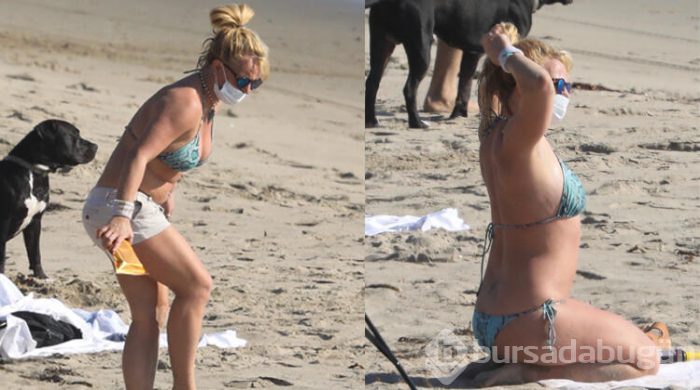 Ünlü popçu Britney Spears maskeyle güneşlendi