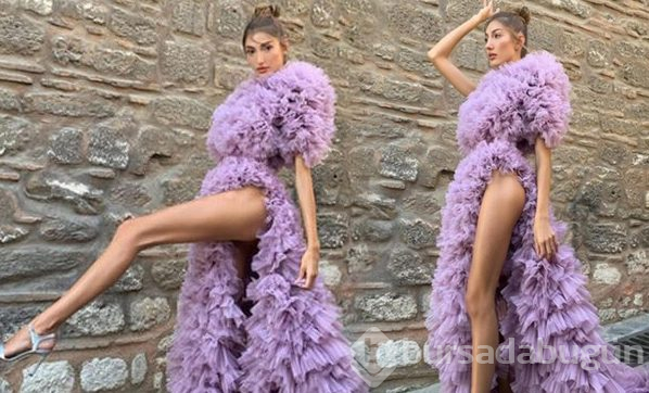 Şevval Şahin derin yırtmaçlı elbisesiyle olay oldu! 'Photoshop mu?'