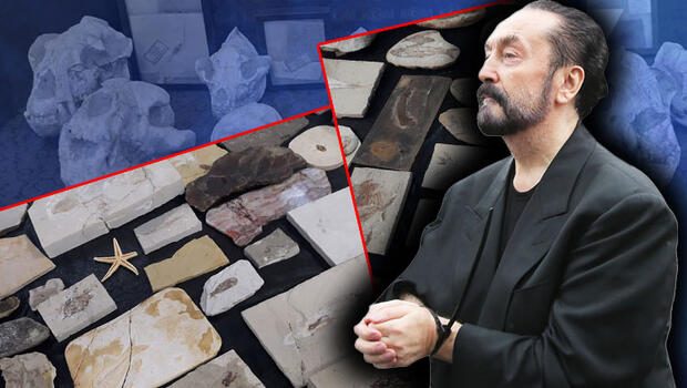 Adnan Oktar'ın evinden milyon dolarlık 879 fosil çıktı!