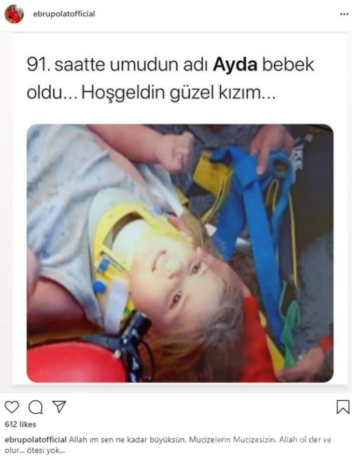 Ünlü İsimlerden Ayda bebek paylaşımı... 'Umudun adı Ayda' 