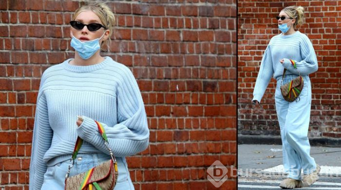 Elsa Hosk maskesini yanlış taktı!