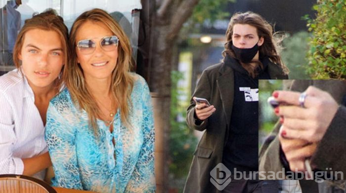 Ojeleri ile dikkat çeken Elizabeth Hurley'in oğlu, objektiflere takıldı...