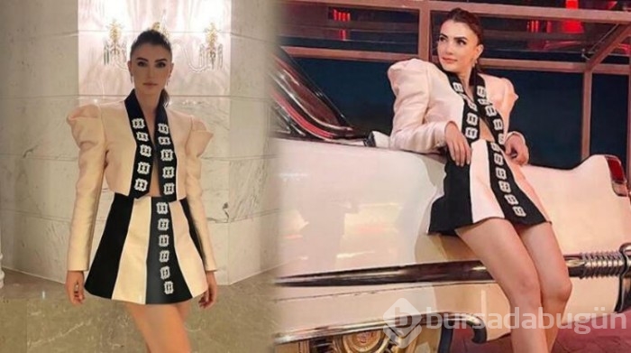 Burcu Özberk iddialı kıyafetiyle dikkat çekti!