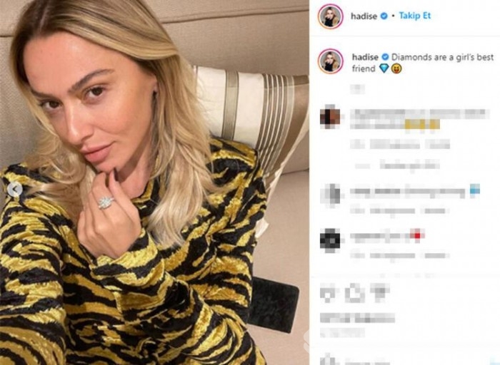Hadise'den 'yüzük' paylaşımı...