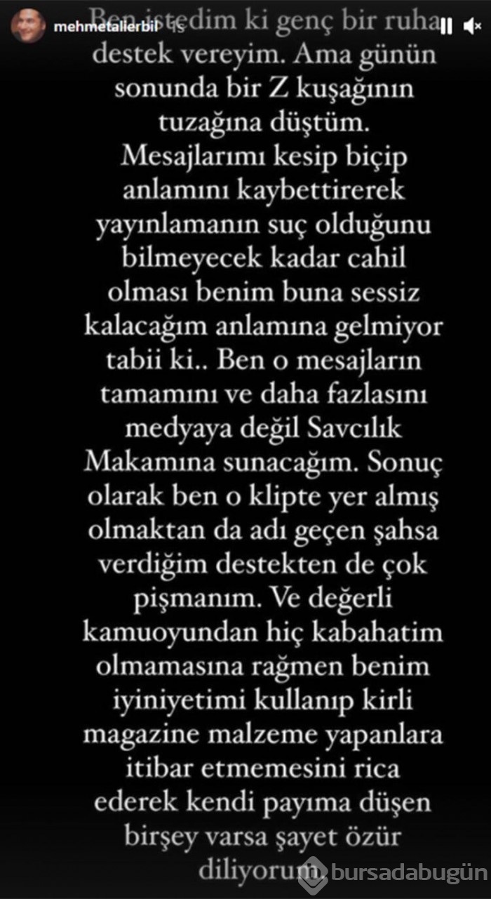 Mehmet Ali Erbil'den taciz suçlamasına yanıt...