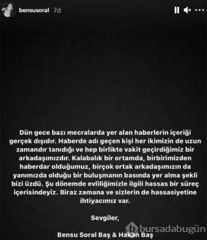 Bensu Soral'dan paylaşım...