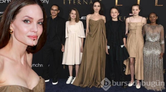 Angelina Jolie galaya çocuklarıyla katıldı!