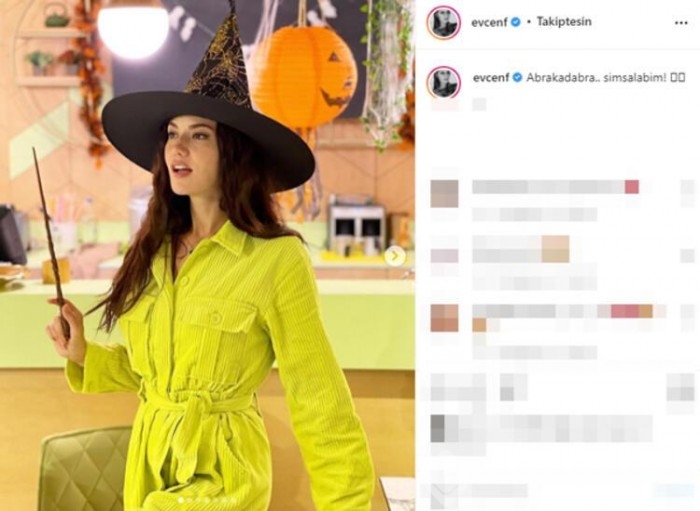 Fahriye Evcen'den Cadılar Bayramı'na özel pozlar
