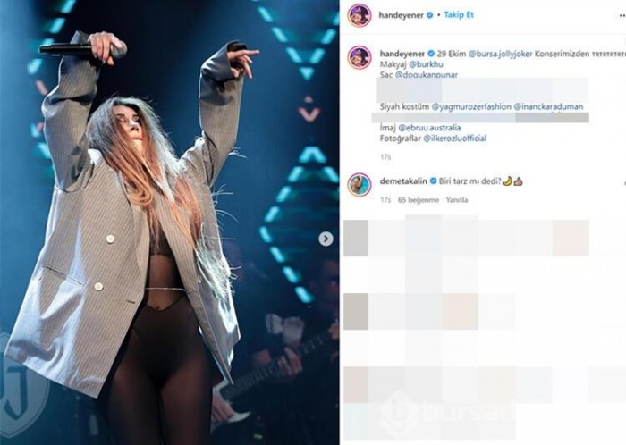 Hande Yener'in sahne kıyafetine Demet Akalın'dan yorum