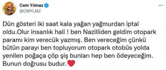  Cem Yılmaz'ın takipçisine verdiği yanıt olay oldu