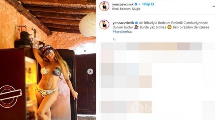 Yonca Evcimik'ten kasım ayında bikinili poz!