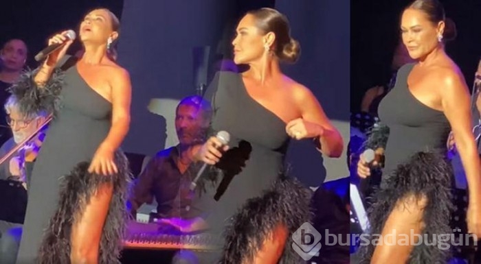 Hülya Avşar derin yırtmaçlı sahne kostümüyle dikkat çekti