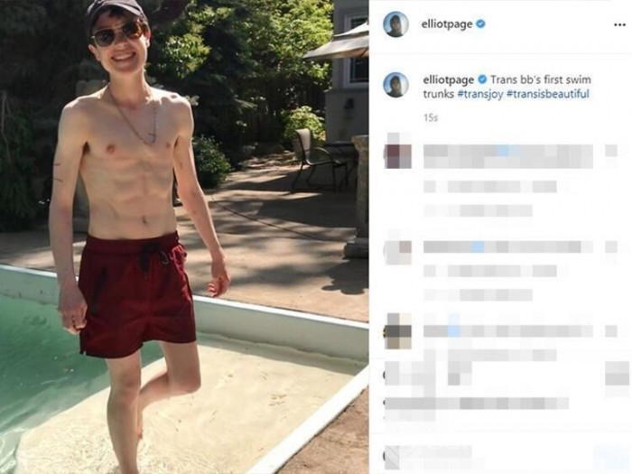 Cinsiyet değiştiren Elliot Page'den kaslı vücut paylaşımı
