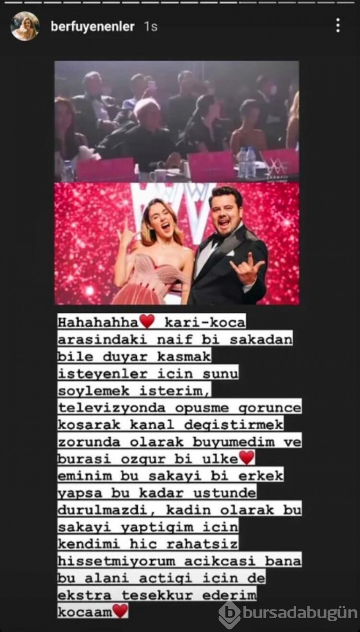 Berfu Yenenler elbisesine gelen eleştiriye sessiz kalmadı
