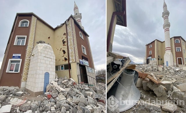 Sivas'ta kuvvetli rüzgarda caminin minaresi yıkıldı
