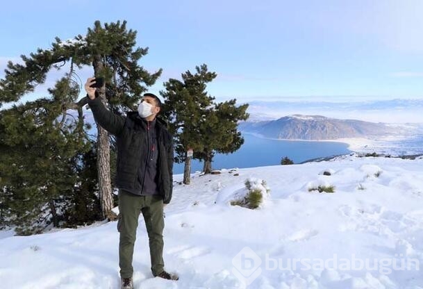 Salda Gölü'nde kış güzelliği