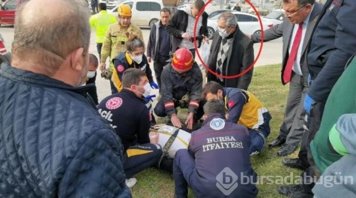 Bursa'da kaza yerinden geçerken, yaralının oğlu olduğunu gördü
