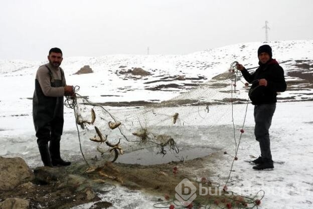 Donan derede Eskimo usulü balık avı