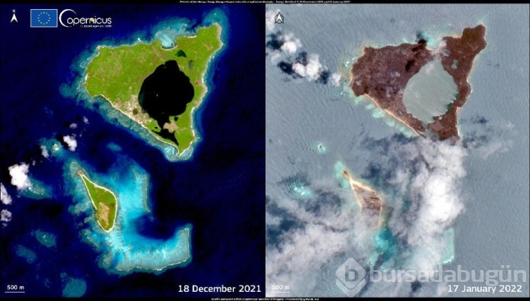 Tonga'ya yardımda kül engeli: Adanın rengi griye döndü