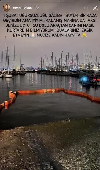 Ünlü model Ece Su Uçkan taksi ile denize uçtu!