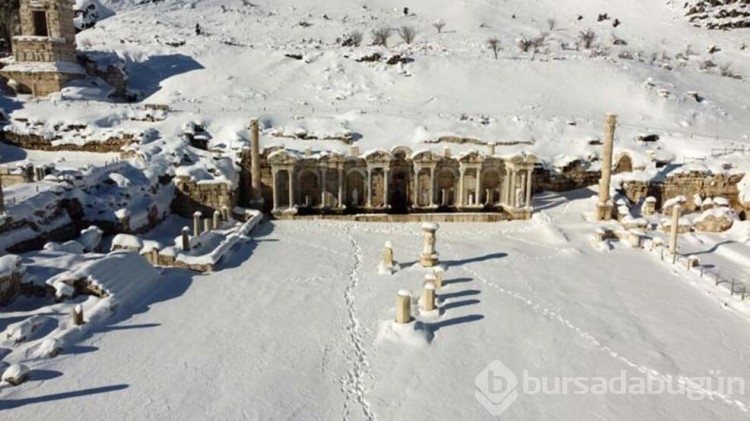 Sagalassos Antik Kenti, kar yağışıyla bembeyaz
