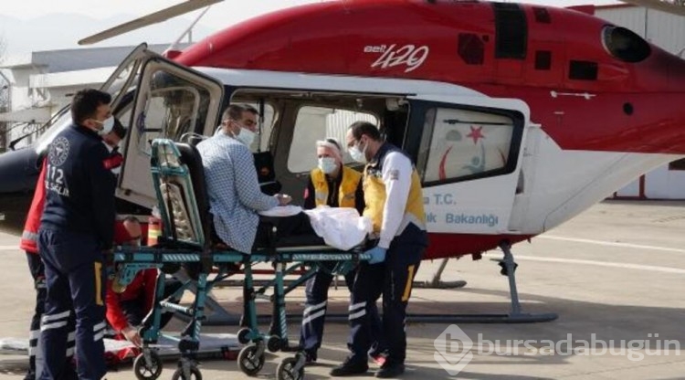 Yapay kalp için helikopterle götürüldü!
