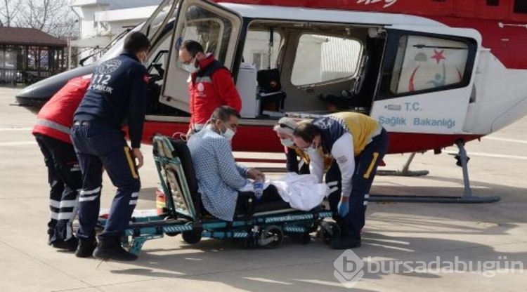 Yapay kalp için helikopterle götürüldü!