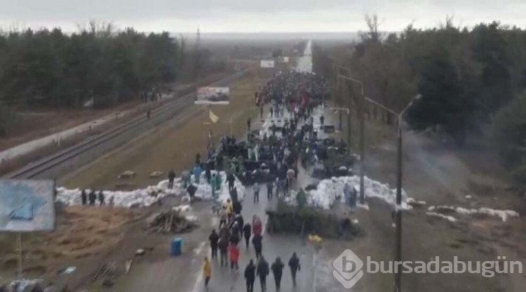 Enerhodar kentinde halk barikat kurdu!
