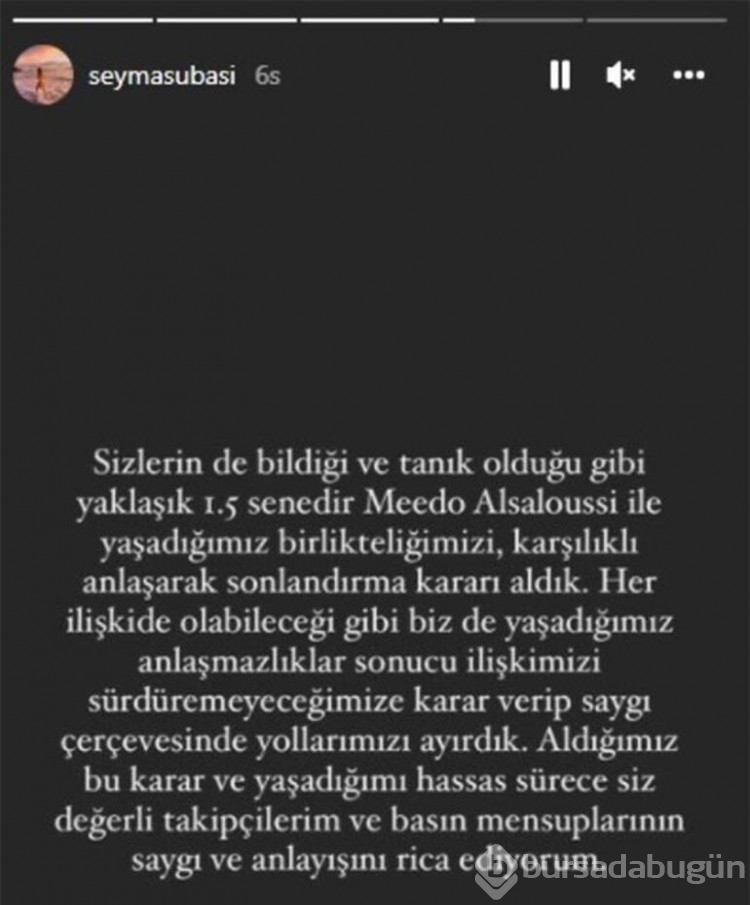 Şeyma Subaşı Mohammed  Alsaloussi aşkı bitti!