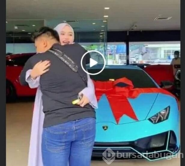 Hamile kadın eşine Lamborghini hediye etti
