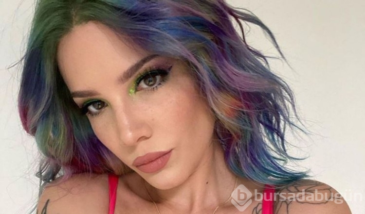 Halsey'den sevgilisine yatakta seksi poz!