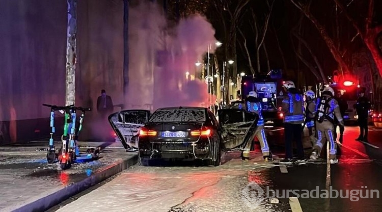 Aracının yandığını görünce önce ağladı sonra kavga etti!
