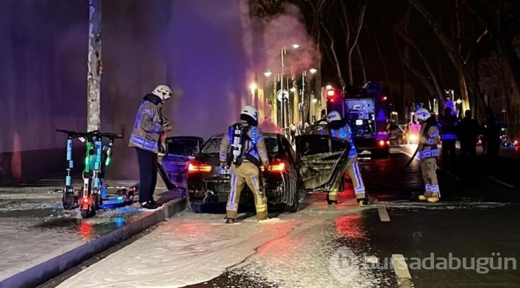 Aracının yandığını görünce önce ağladı sonra kavga etti!
