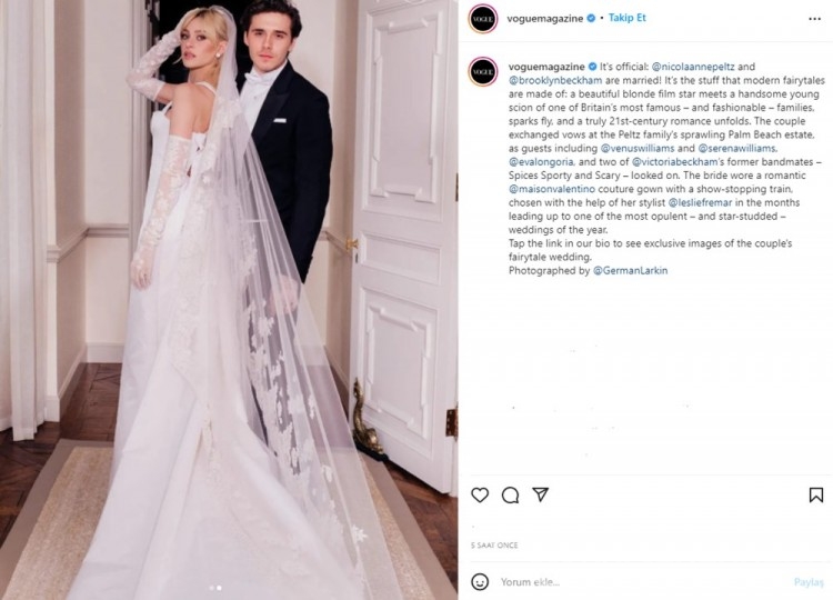 Brooklyn Beckham ve Nicole Peltz'in düğününden ilk karaler