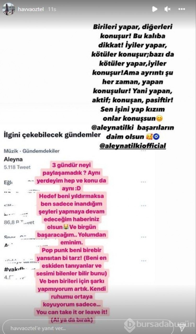 Annesi Aleyna Tilki'yi destekledi